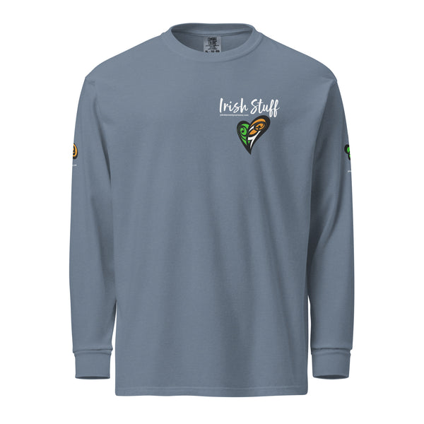 Irish Stuff: Celtic Heart - Garment-dyed heavyweight long-sleeve shirt (Free Shipping).