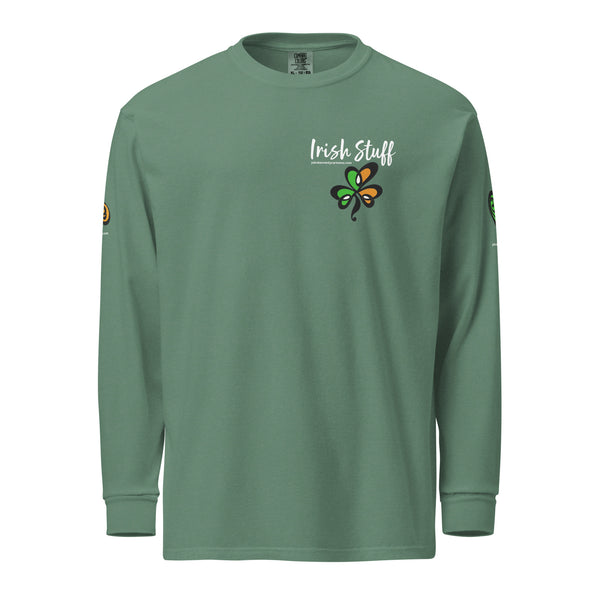 Irish Stuff: Celtic Shamrock - Garment-dyed heavyweight long-sleeve shirt